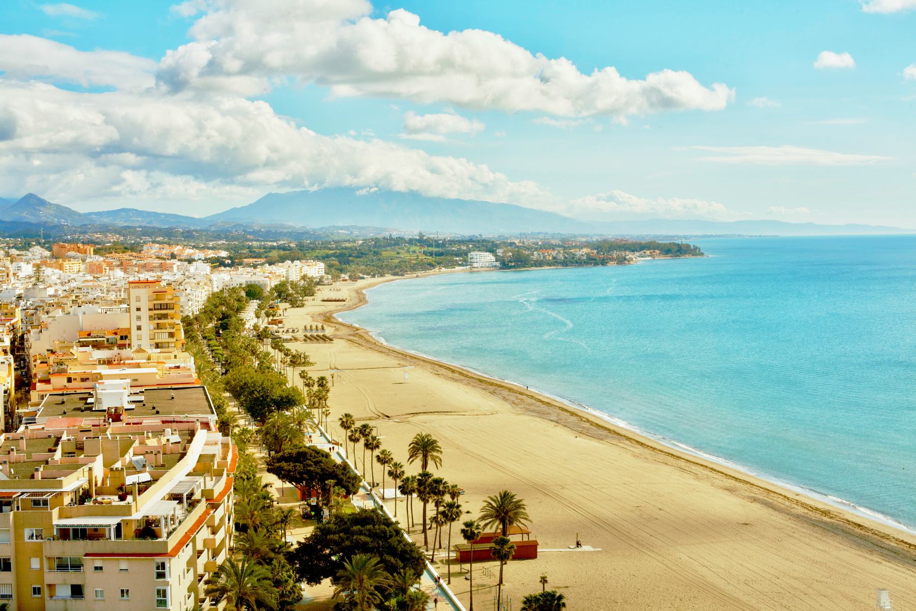 Estepona beach and promenade on the Costa del Sol