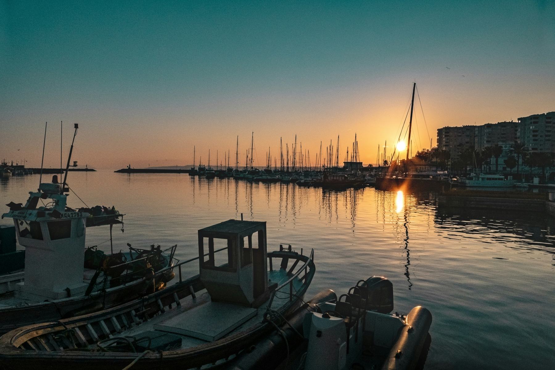 Estepona port at sunset
